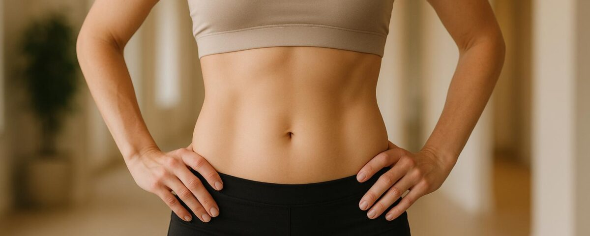 A woman with a toned stomach